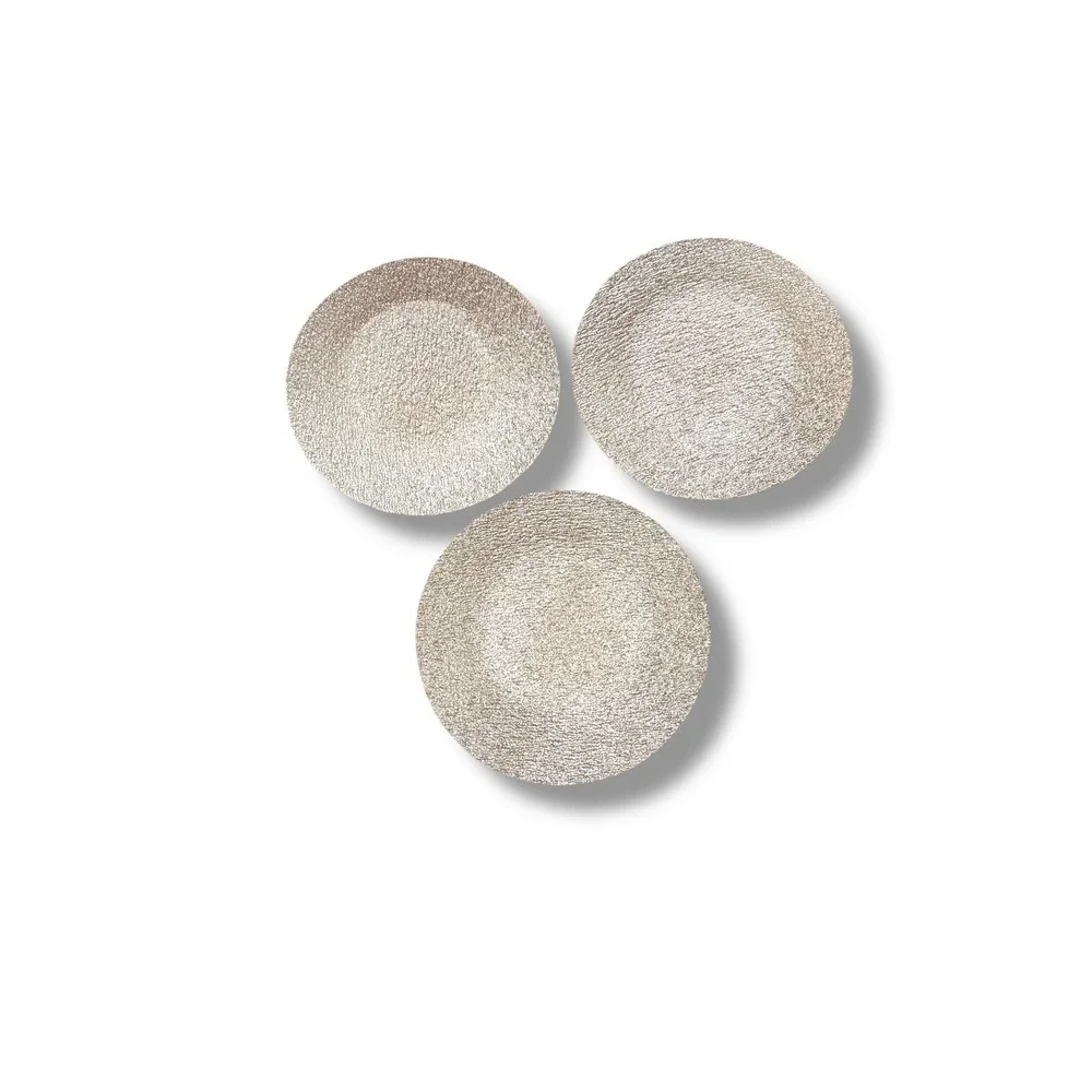 Akam Pink Glitter Glass Charger Plates Set of 3 Textured‎ 13
